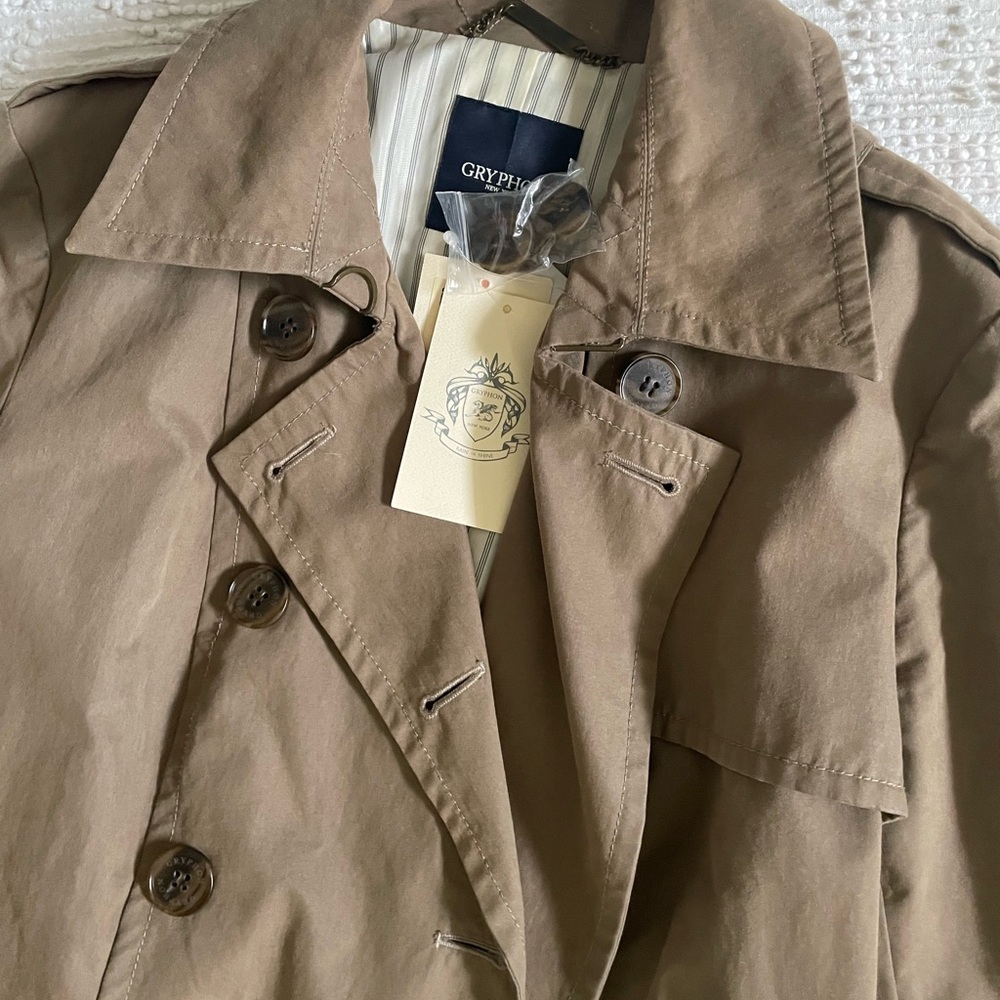 Vintage Gryphon timeless Midi trench coat size Small in army NWT